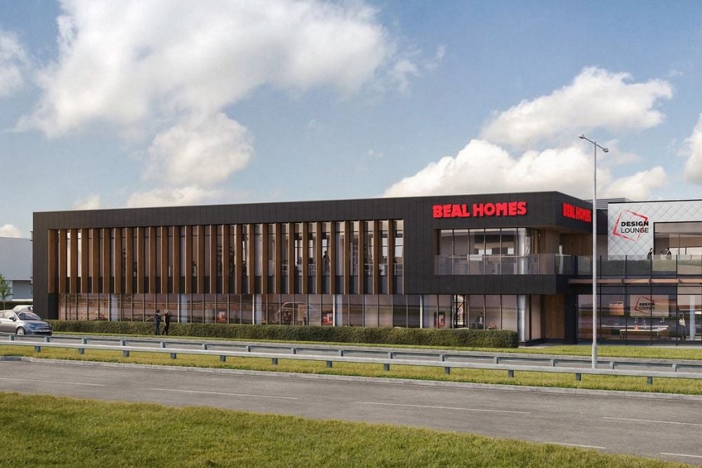 Beal homes new HQ vertical fins