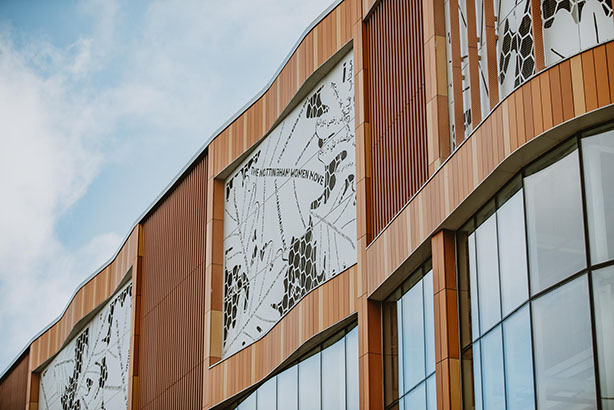Broadmarsh car park and bus station rainscreen cladding and perforated panels