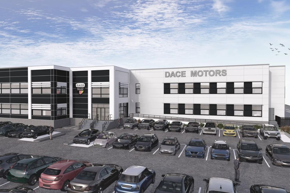 Maple installing brise soleil for car supermarket in Reddish