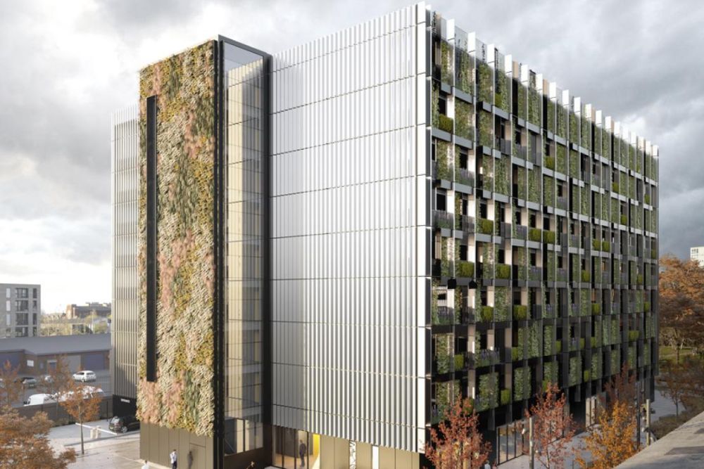 Maple to install 26m high façade on UK’s first mobility hub in Ancoats