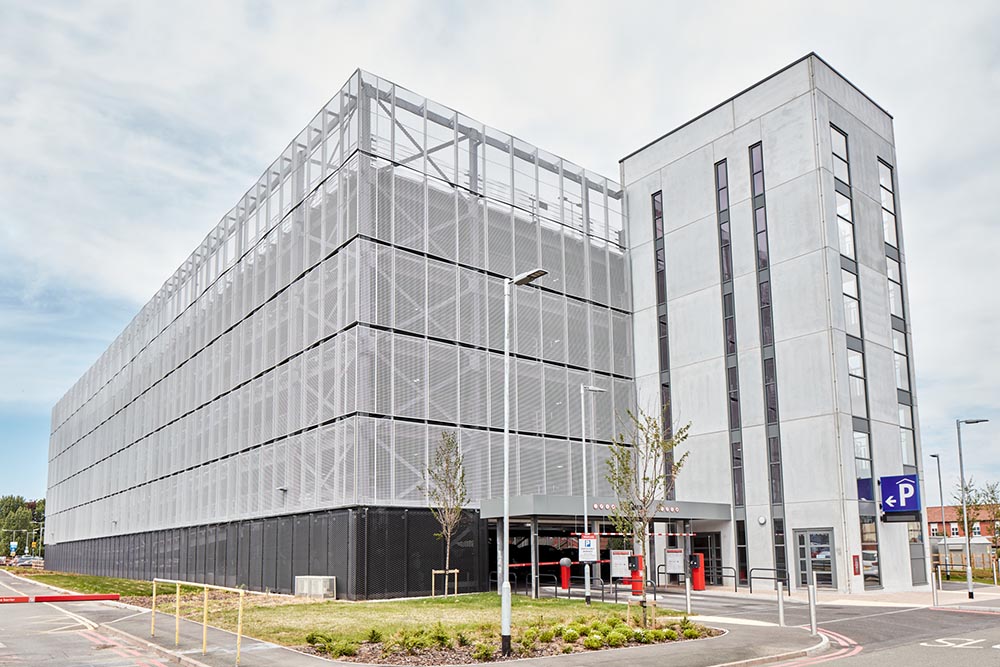 birmingham city hospital car park architectural facade
